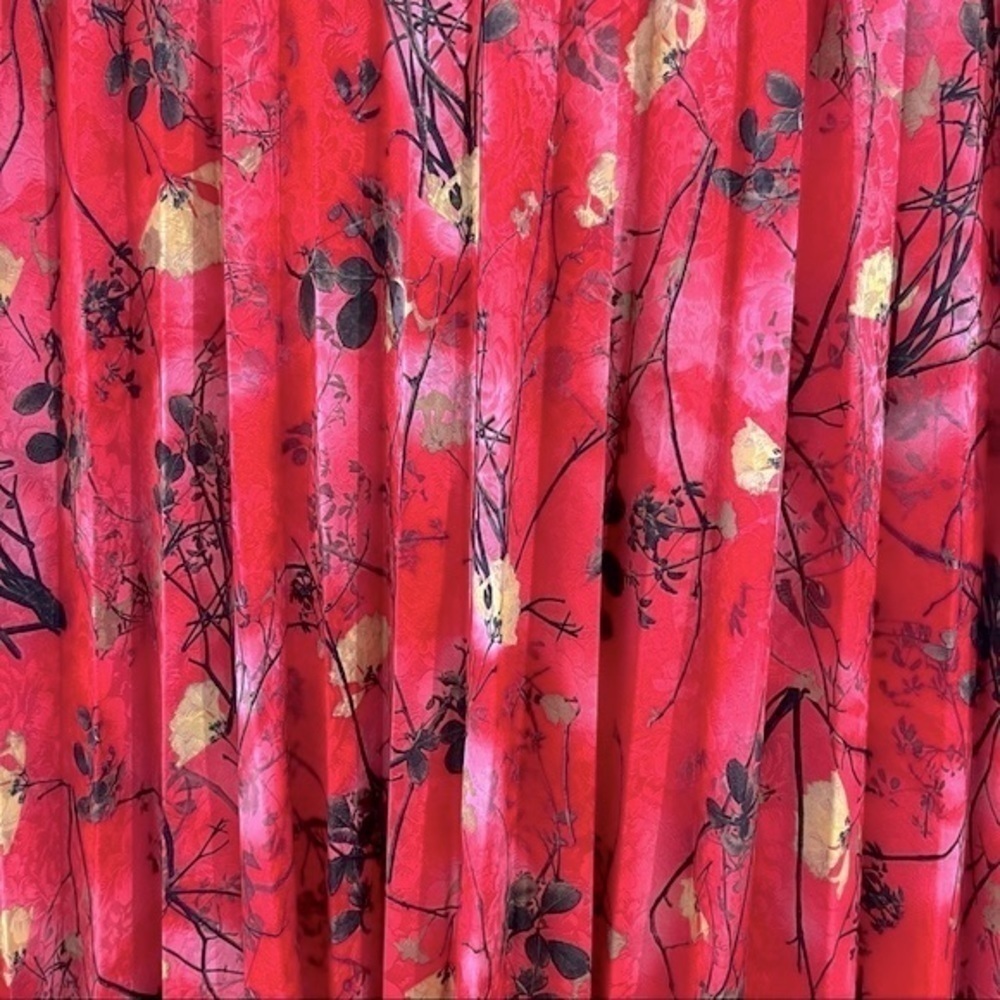 ARTIZAN Robin Barre maxi skirt pleated floral print Summer Made in Canada. Large - Picture 4 of 9